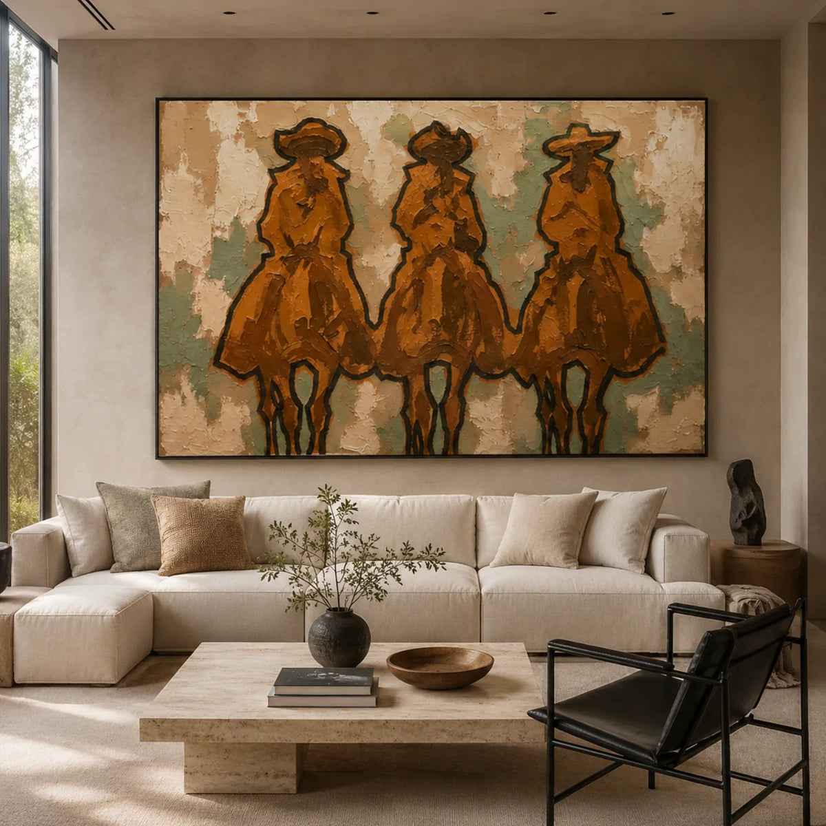 Homeward Riders | Vintage Western Canvas Wall Art - primary artwork view